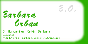 barbara orban business card