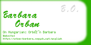 barbara orban business card